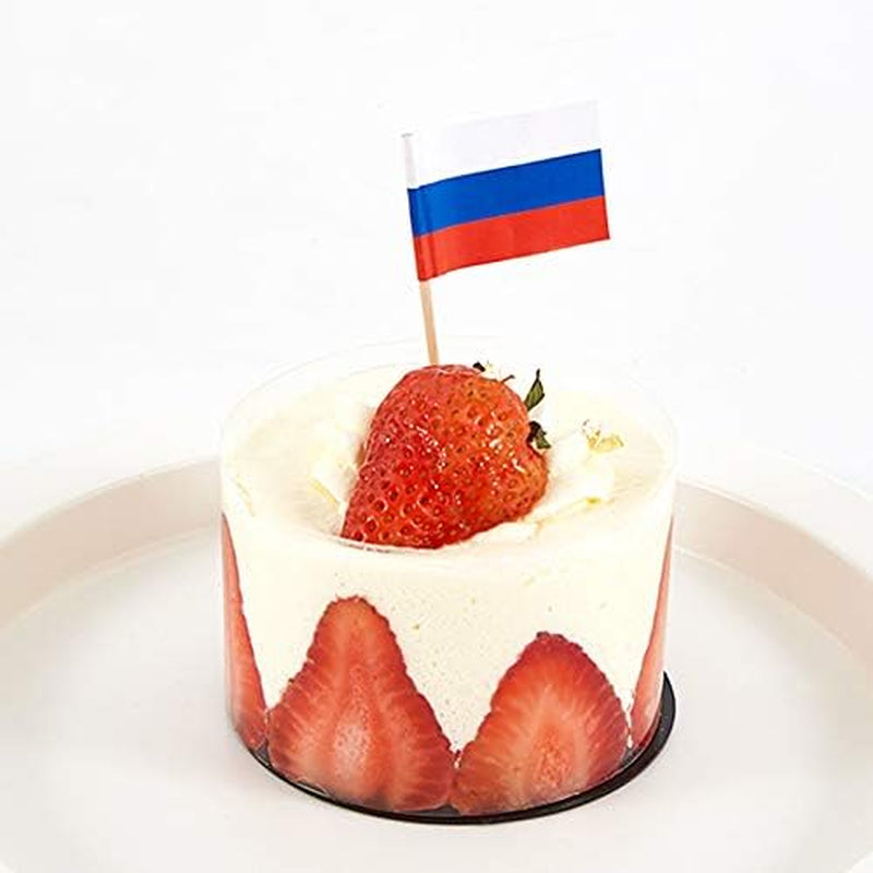 CYPS 100 Pcs Russia Flag Toothpicks, Mini Stick Cupcake Toppers, Country Picks for Parties & Celebrations