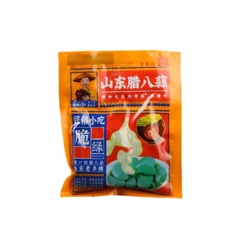 Laba Garlic,Jade Garlic,Pickled Vegetable,Fresh Green Garlic,250G/Pack,Sugar Garlic,Vegan,Pickled Garlic,Crisp Refreshing,Chinese Green Laba Garlic Pickled,Perfect for Rice,Chinese Specialty (2Pack)