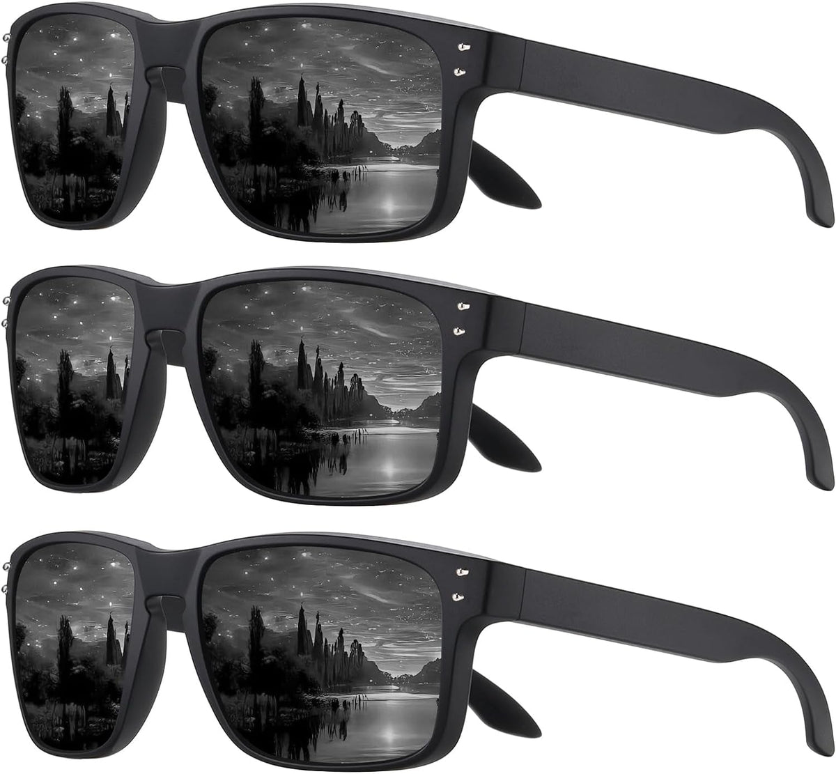 Polarized Sunglasses Men Womens - Retro Square Sun Glasses for Fishing Driving UV Protection