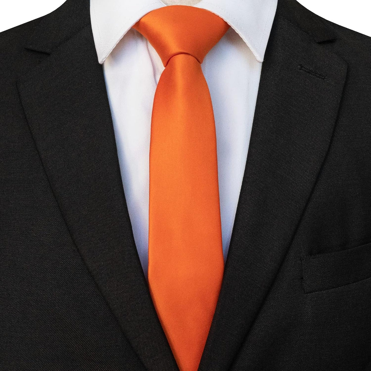 2.4“ Solid Color Skinny Tie Business Wedding Necktie for Men(6Cm)