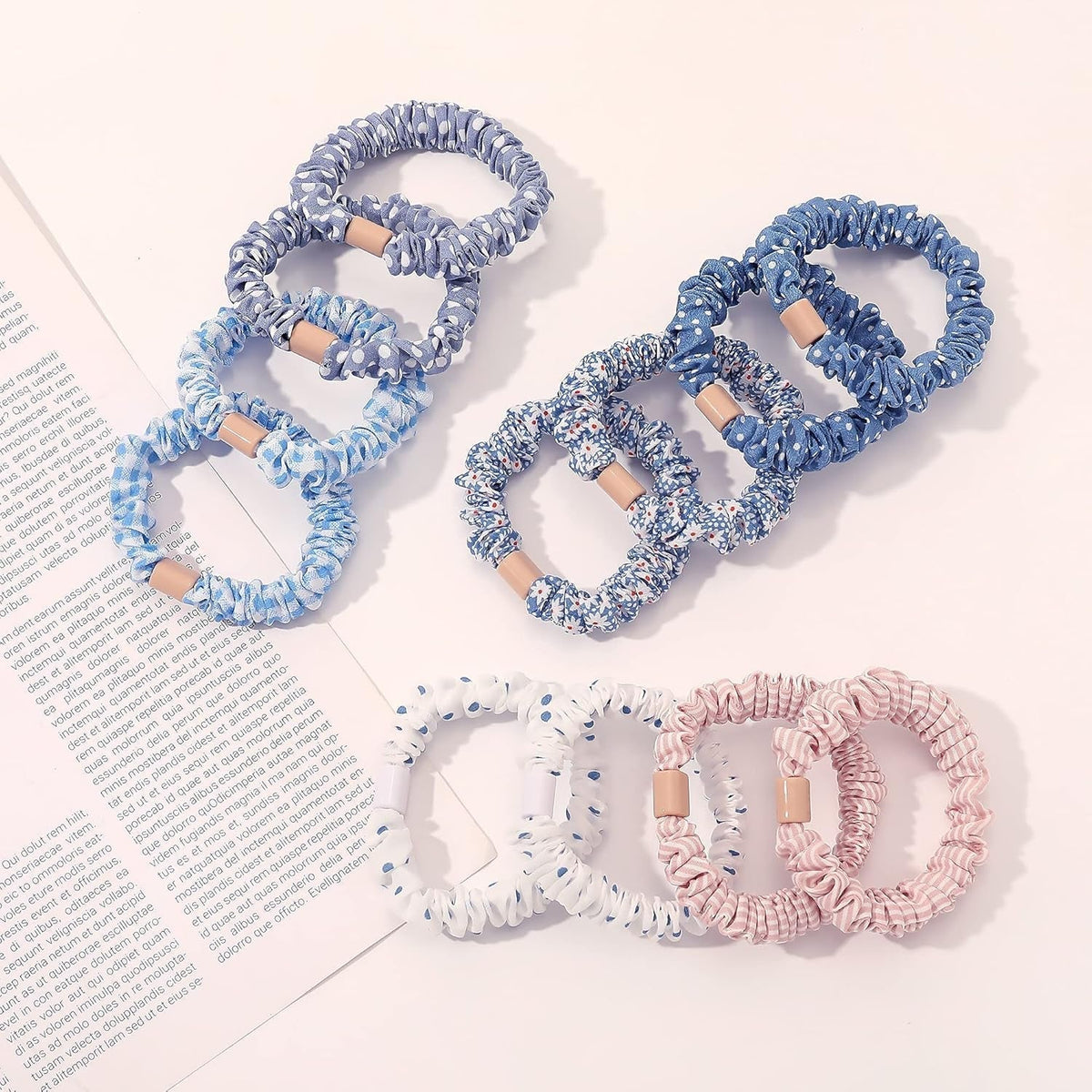 Hair Ties Scrunchies - Small Mini Scrunchy for Women Thick Hair Accessories Cute Soft No Slip Hair Elastics Ponytail Holder for Curly Hair No Damage Hairties Gift for Girls