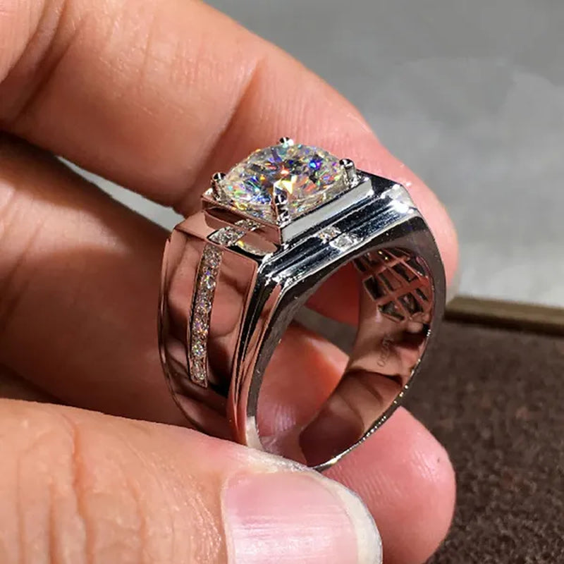 Business Men's Luxury White Sapphire Ring Wedding Engagement Rings Party Jewelry