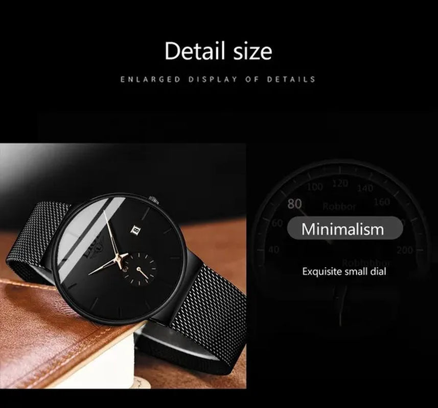 LIGE 2024 Fashion Mens Watches Top Brand Luxury Quartz Watch Men Casual Slim Mesh Steel Waterproof Sport Watch Relogio Masculino