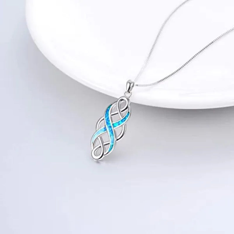 New Fashion 925 Sterling Silver Celtic Knot Necklace for Women Elegant Bridal Wedding Necklace