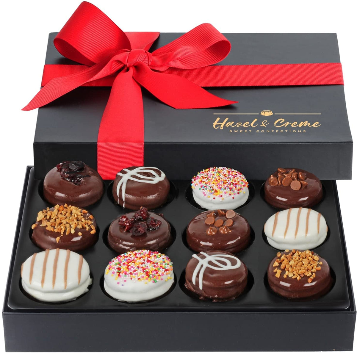 Chocolate Cookies Gift Box - Gourmet Assortment of Dark Chocolate Covered Cookies - Vegan, Kosher Certified Gift Basket for Birthdays, Anniversaries, and Special Occasions