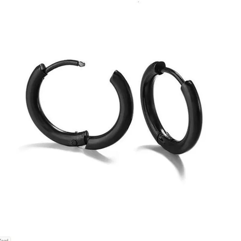 8Mm to 25Mm Unisex Stainless Steel Hoop Earring,Stainless Steel Ear Hoops Punk Style Ear Cartilage Hoop Earrings for Men and Women