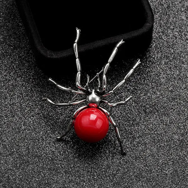 Fun creative metal spider brooch coat clothing pin insect brooches gift