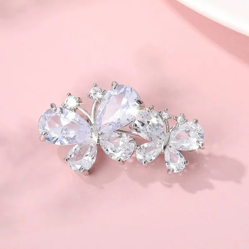 7 colors New Rhinestone Brooches for Women Butterfly Brooch Wedding Fashion Jewelry Gift Women Cute Zinc Crystal Butterfly Enamel Pin Accessories Arrow