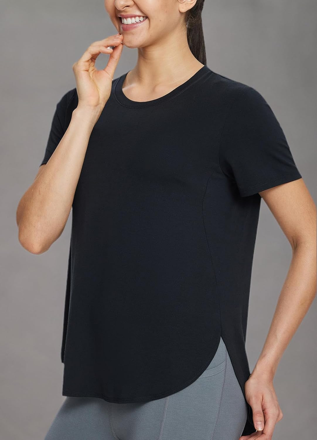 Women'S Short Sleeve Workout Shirts Tops Athletic Yoga Running Shirts Loose Fit with Side Slits Quick Dry T-Shirts