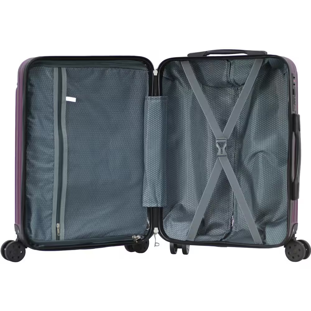 Grand Creek Nested Hardside Luggage Set in Violet Purple, 3 Piece - TSA Compliant