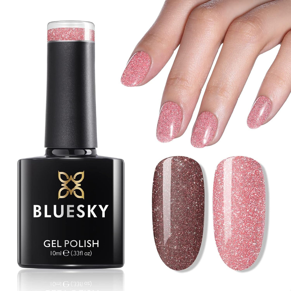 Reflective Gel Polish - Glitter Gel Nail Polish with Diamond Cat Eye Gel Royal Flash,Sparkle Chick Collection,UV LED Soak Off Home DIY Manicure Nail Salon Varnish,It's Brillant