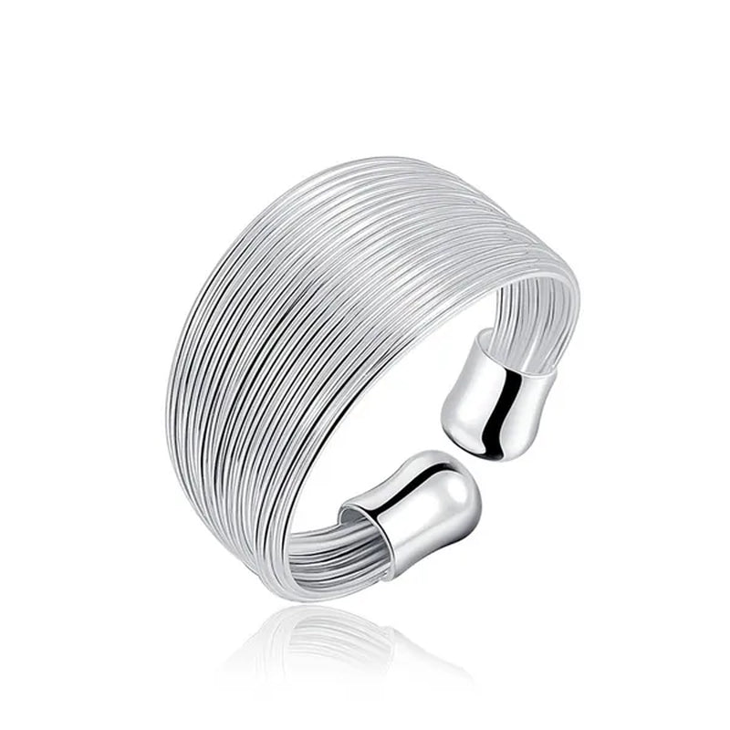 New 925 Sterling Silver Multi-line Rings for Women Adjustable Fashion Wedding Engagement Party Gifts Charm Jewelry