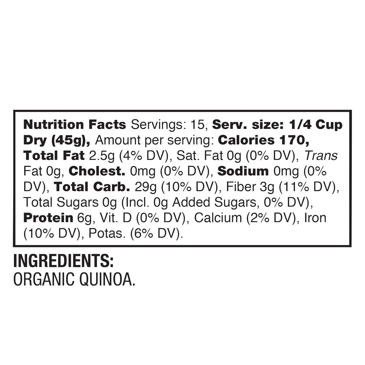 Organic Quinoa, Vegan, Gluten Free, Low Glycemic Rice Replacement, 24 Ounce