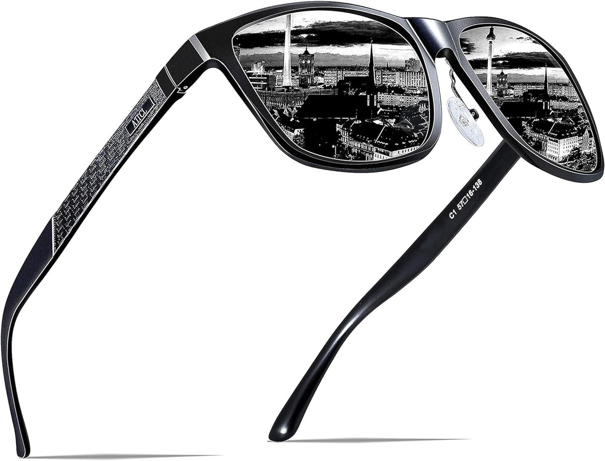 Men's Retro Metal Frame Driving Polarized Sunglasses For Men Sun glasses