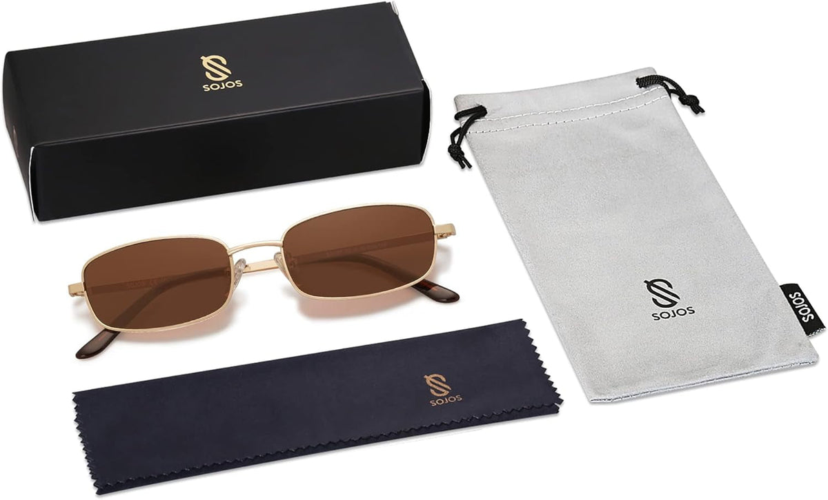 Small Y2K Narrow Rectangle Sunglasses Womens Mens Retro 80S 90S Skinny Sunnies SJ1187