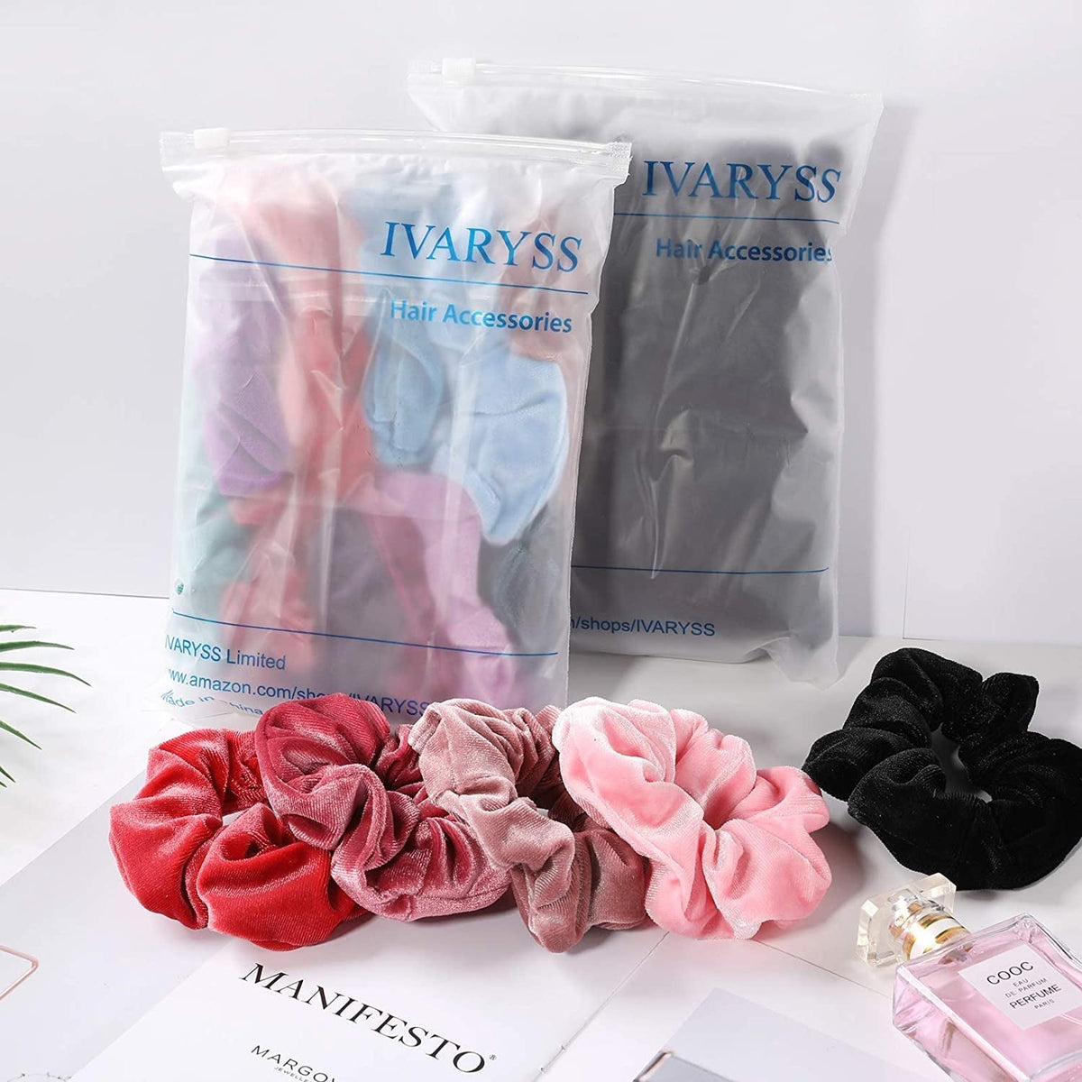 Scrunchies for Girls, 12 Pcs Velvet Scrunchies for Hair, Soft Ponytail Holder, Cute Colors Elastic Hair Bands for Teens and Women