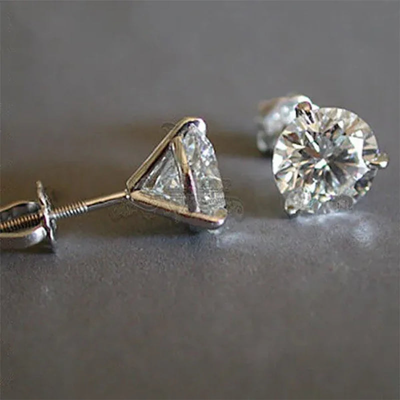 1.25CT Round Cut Moissanite Earring Gold & Silver White Diamond Stud Earrings Wedding Engagement Fashion Jewelry