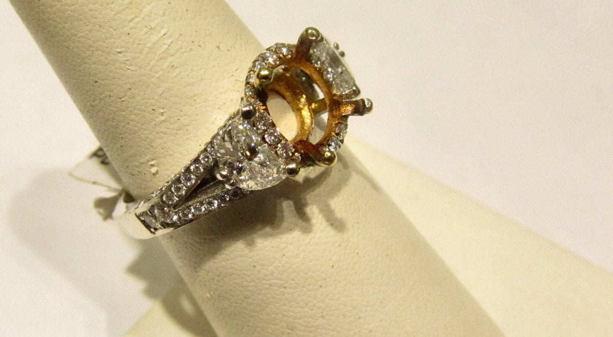 DIAMOND HALFMOON ROUND BRILLIANT SHAPE SETTING FOR 1 CT