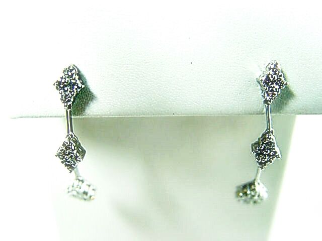 DIAMOND ROUND BRILLIANT SH DANGLE EARRING 32 STONE SET DIAMOND EARRING
