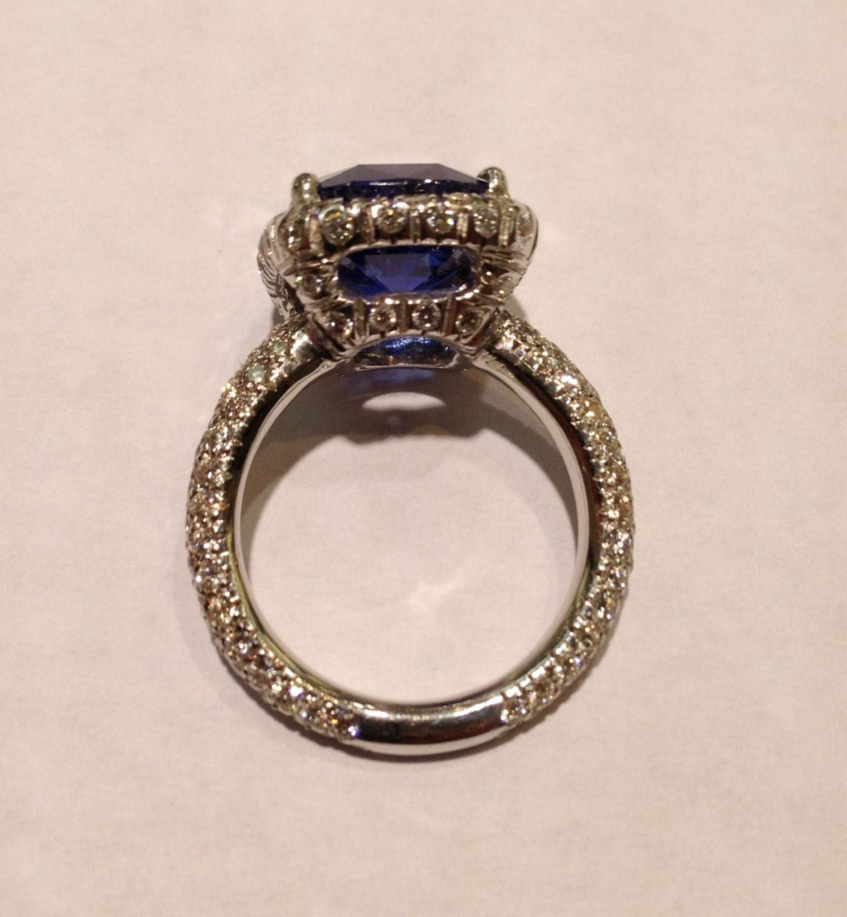 SAPPHIRE BLUE CUSHION SHAPE 12.09X 10.32X 5.81MM DIAMOND