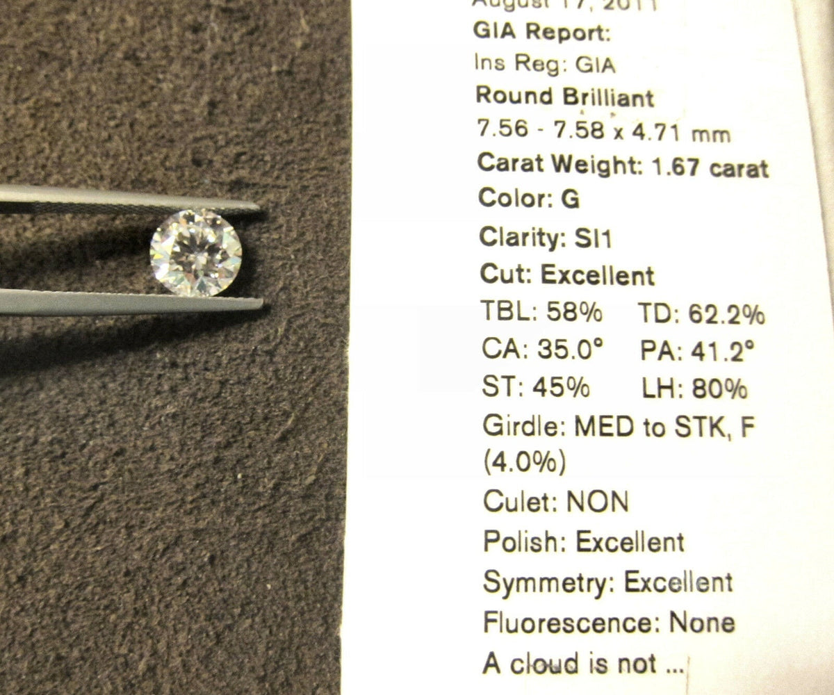GIA ROUND BRILLIANT DIAMOND G SI1 TRIPLE EXCELLENT LOOSE DIAMOND