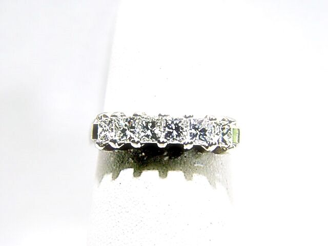 DIAMOND 6 STONE PRINCESS SHAPE DIAMOND BAND DIAMOND RING SHAPE DIAMOND BAND RING