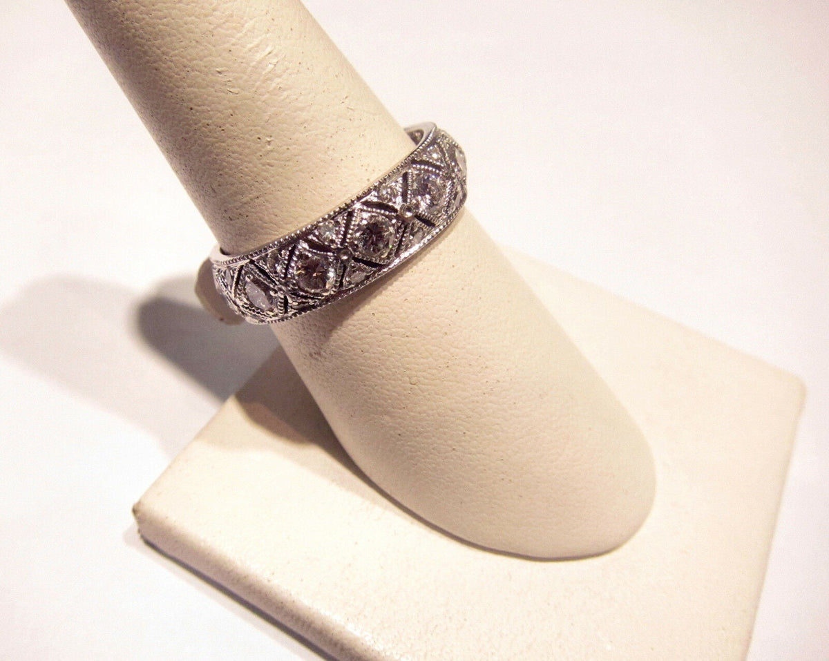 DIAMOND ROUND BRILLIANT SHAPE ANTIQUE STYLE ETERNITY BAND