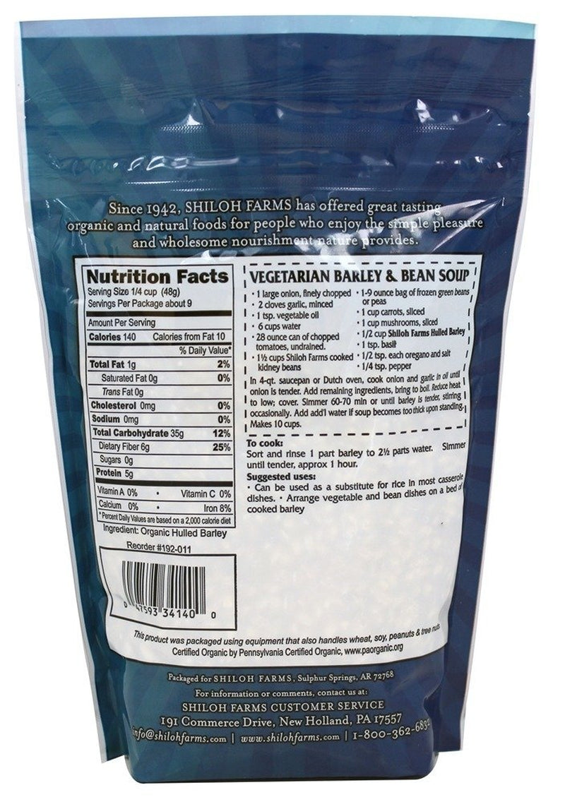 Organic Hulled Barley Grain from - 15 Oz Pouch