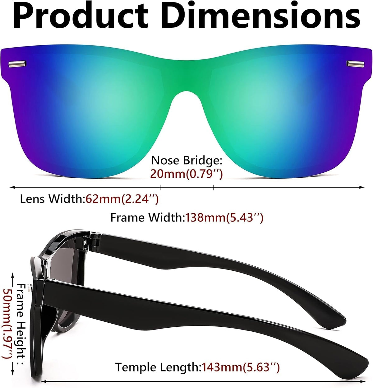 Trendy Rimless Mirrored One Piece Lens Sunglasses Reflective Sun Glasses B4114