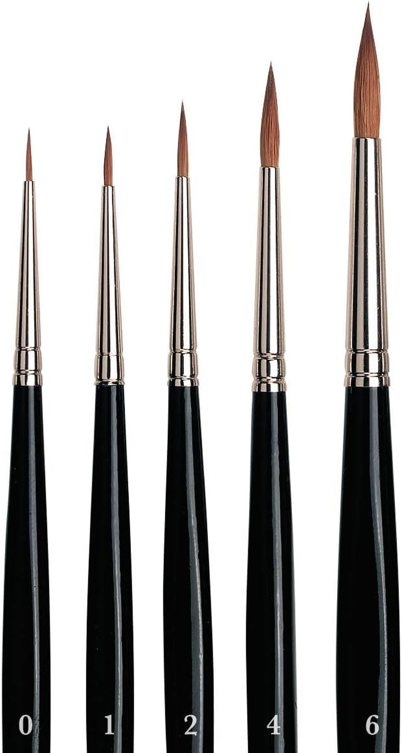 5359 Da Vinci Watercolor Russian Red Sable 5359-5 Brush Set-Includes Series 36 Sizes 0, 1, 2, 4 & 6-Round Shape