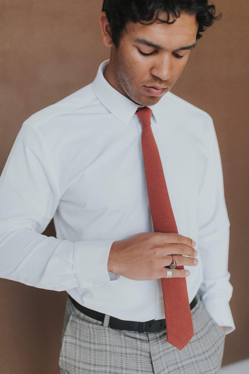 Men'S Skinny Tie, Cotton Wool Linen Necktie, Great for Weddings, Groom, Groomsmen, Missions, Dances, Gifts.