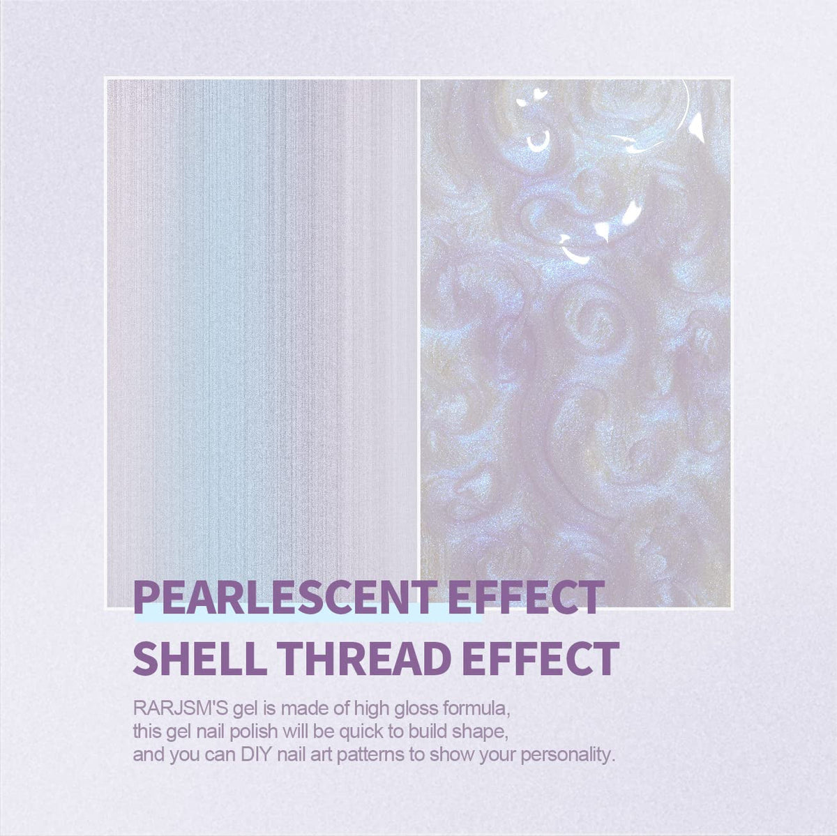 Pearl Gel Nail Polish, Glitter Drawing Gel Polish Shimmer Mermaid Nail Gel Soak off UV Gel for Salon Home DIY Manicure Use