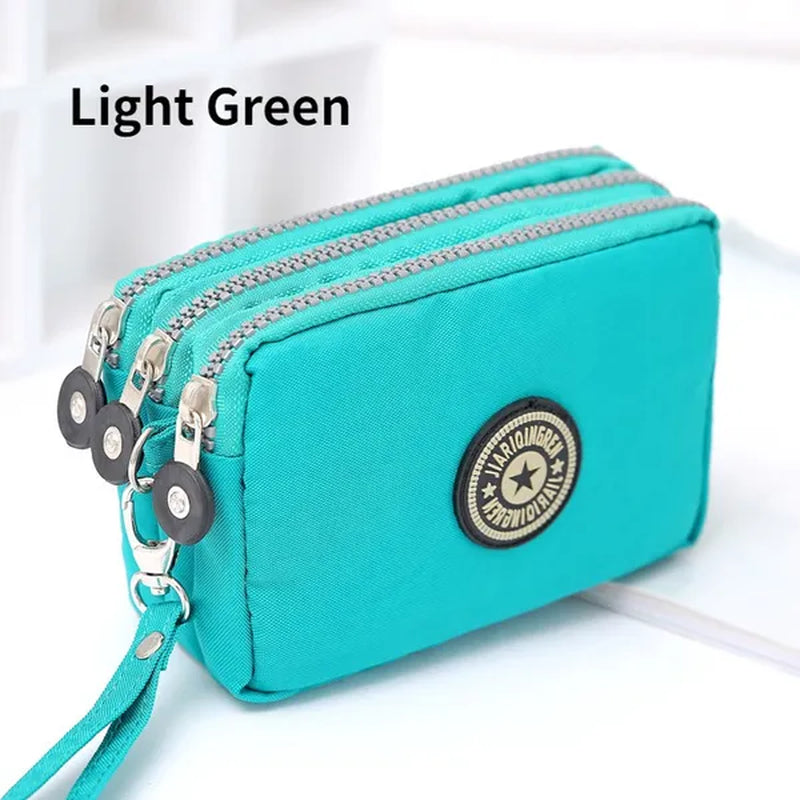 Fashion Women Wallet Credit Card Key Phone Holder Zipper Purses and Handbags Designer Wristlet Waterproof Nylon Clutch Bag Coin Purse
