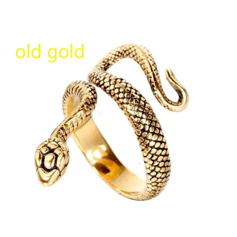12/8/5/2/1Pcs: Lnnovative snake ring, movable mouth ring, Old gold, old silver, rose gold, gold, gun black,silver,6colors to choose from