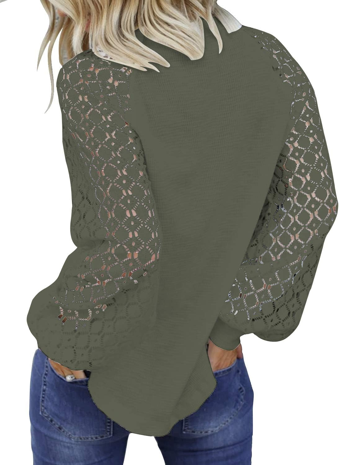 WomenβS Long Sleeve Tops Lace Casual Loose Blouses T Shirts