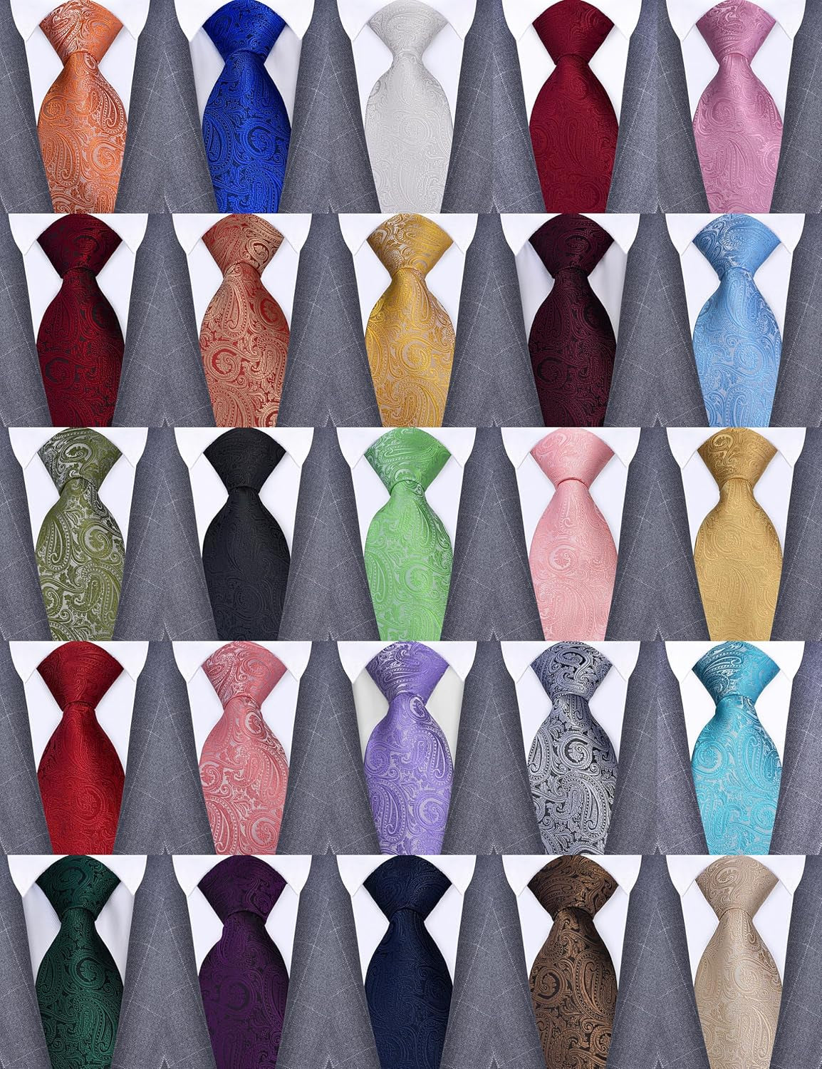 3.15"(8Cm) Fashion Paisley Ties Mens Woven Jacquard Necktie for Wedding