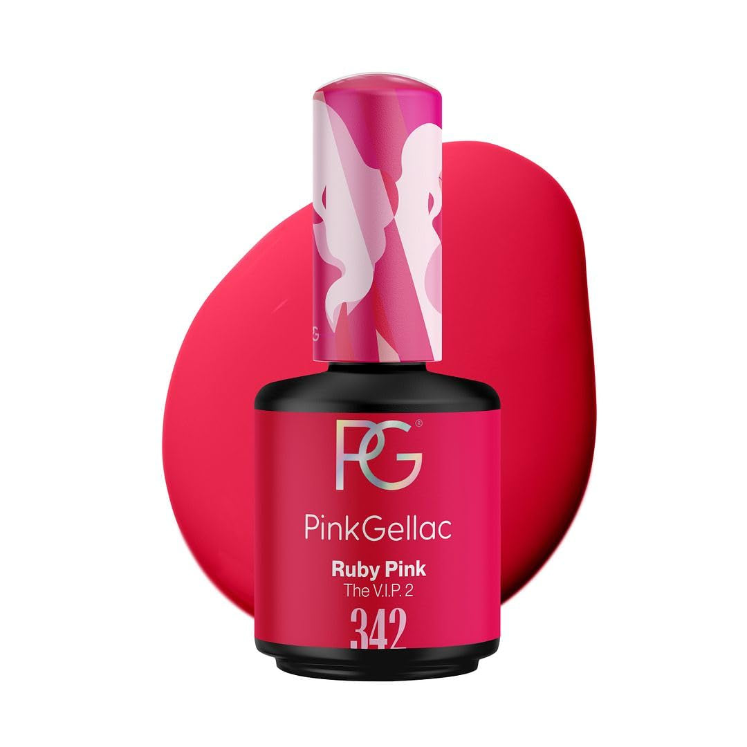 Neon Pink Gel Nail Polish 0.5 oz - Gel Nail Color Ruby Pink - Stunning Pink Nail Gel Polish with a Creamy Finish - Gel Color for Nail Art - UV Polish Made in the Netherlands