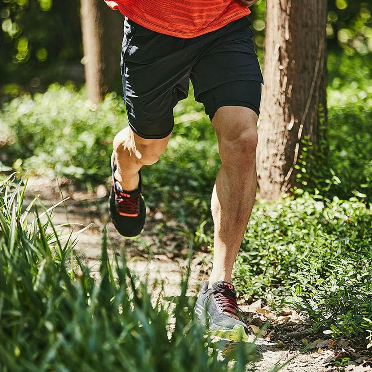 Men'S 2 in 1 Workout Running Shorts Lightweight Training Yoga Gym 7" Short with Zipper Pockets