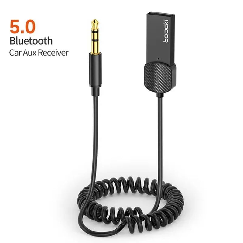Toocki USB Bluetooth 5.0 Aux Adapter Wireless Car Receiver 3.5Mm Jack Audio Handsfree for Car Kit Speaker Transmitter