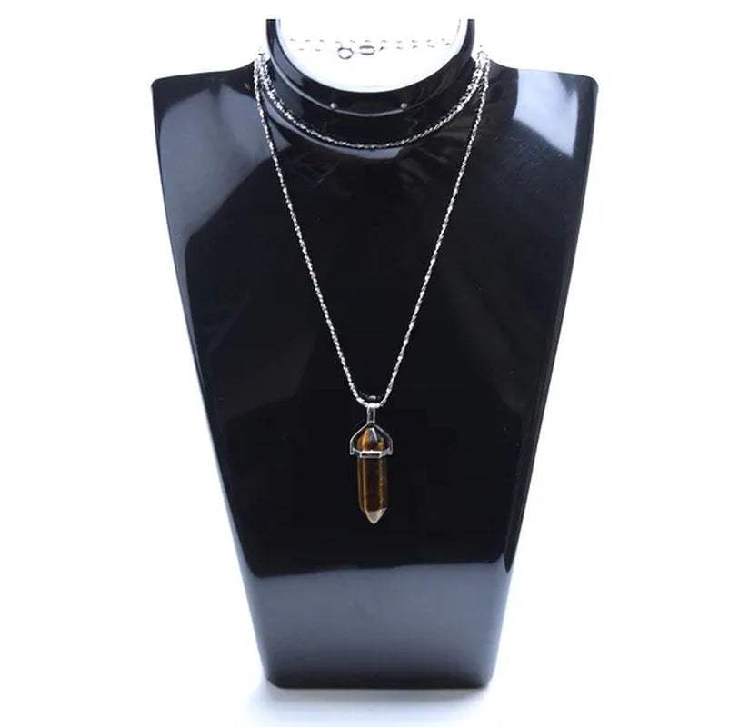 S925 Sterling Silver Chain Yellow Tiger Eye Stone Crystal Healing Point Semi-precious Gemstone Pendant Necklace for Women
