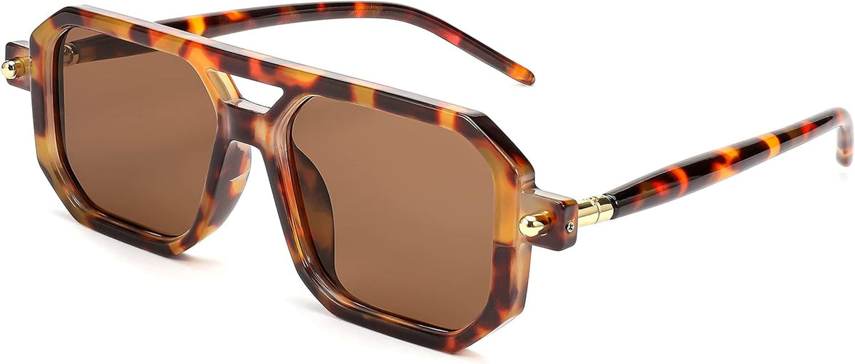 Vintage Square 70s Flat Aviator Sunglasses Women Men Classic Retro Stylish Frame UV400 Sunglasses B2622