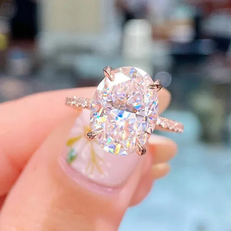 Lovely Valentine's Day Gift Ring Exquisite White Zircon Ring Anniversary Gift Engagement Bridal Wedding Jewelry Rings Size 5-11