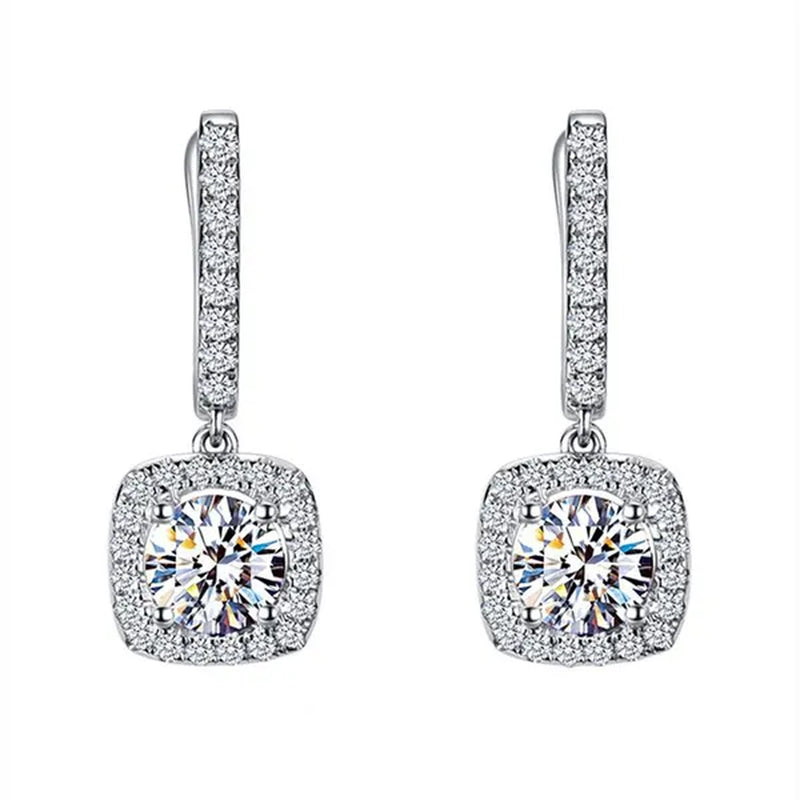 Luxury Elegant Lady Exquisite Cubic Zirconia Crystal Dangle Drop Earrings for Women Engagement Bridal Wedding Earrings Party Jewelry