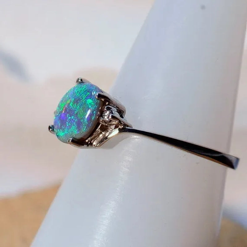 Exquisite Women wedding Jewelry Oval Cut Opal Jewelry Birthday Proposal Gift Bridal Engagement Party Band Rings Size 5 - 11