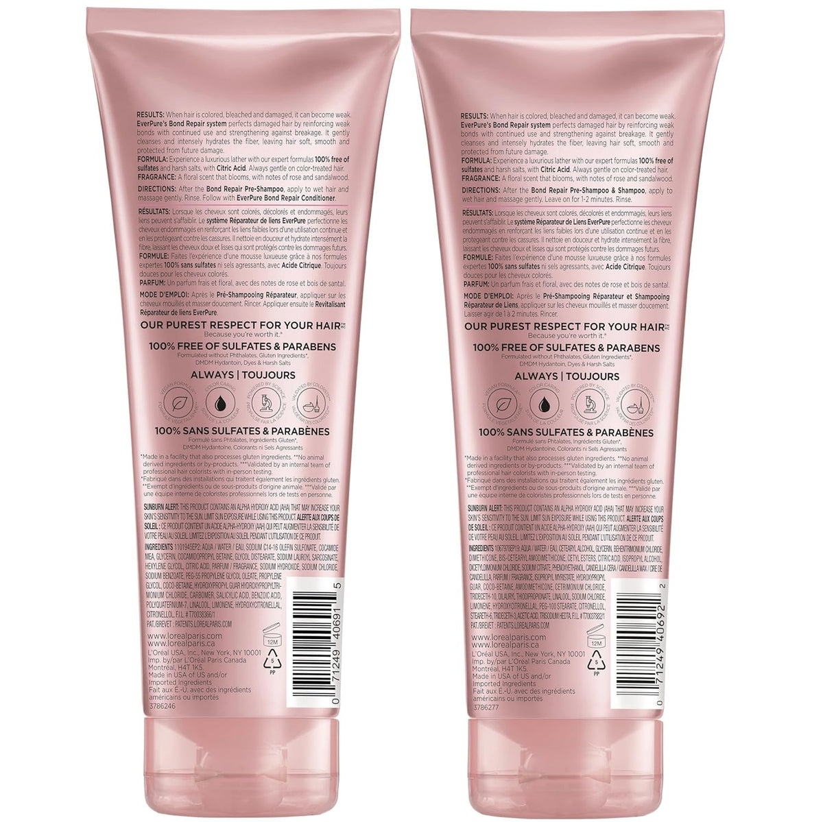Everpure Sulfate-Free Vegan Hair Care Kit - Shampoo and Conditioner to Strengthen and Repair Hair Bonds (Packaging May Vary)