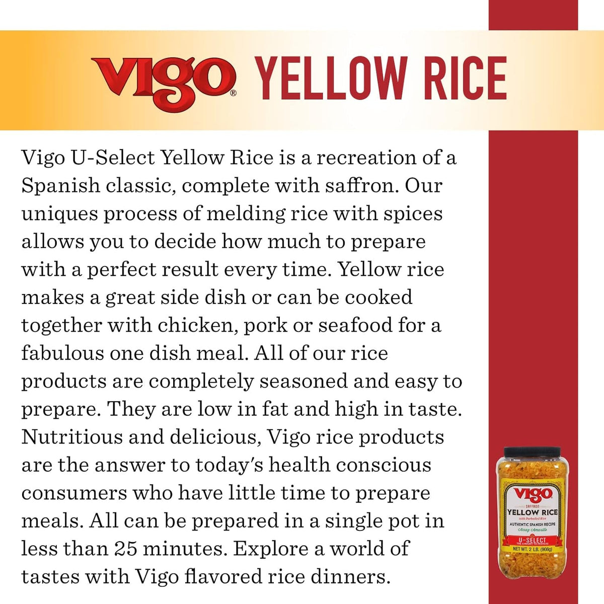 Authentic Saffron Yellow Rice, Low Fat, 2Lb (Pack of 1)