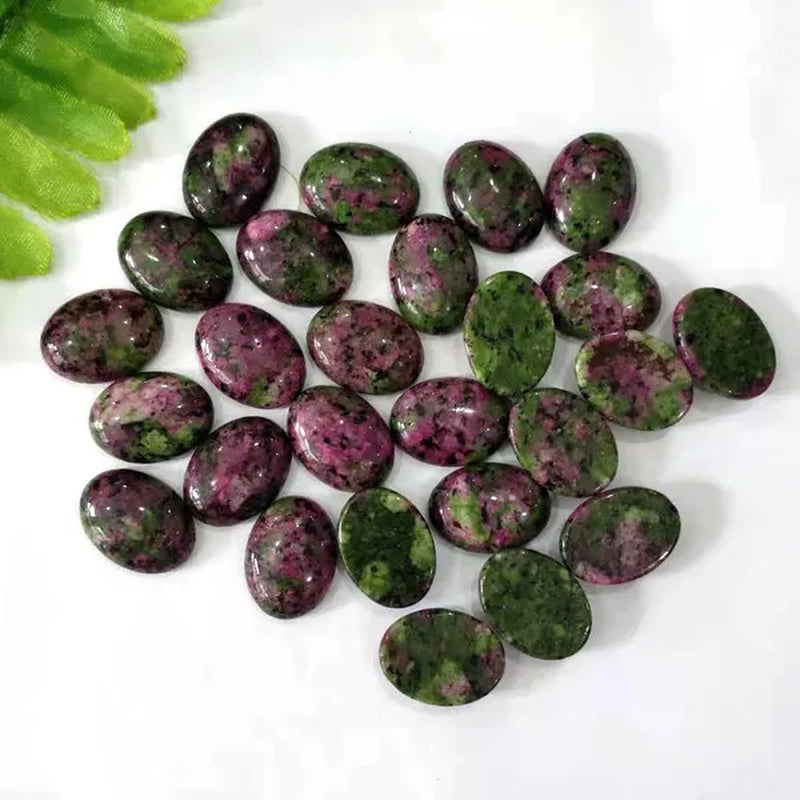 8Pcs 20x15mm Charming Ruby In Fuchsite Oval Cab Cabochon for Jewelry Making