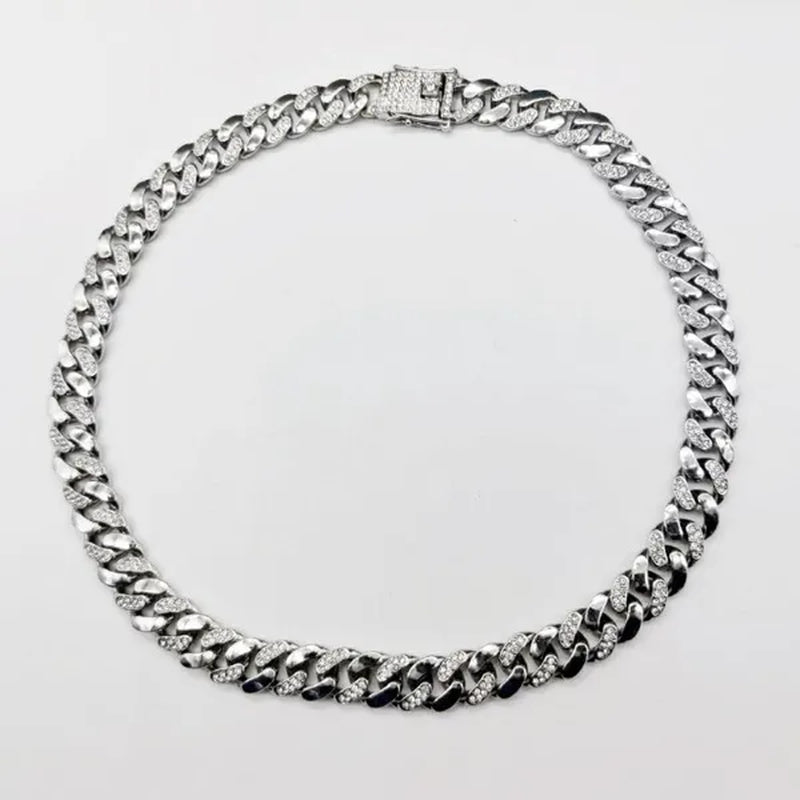 High Quality 12mm Hip Hop Hipster Cuban Chain Diamond Bracelet Men's Jewelry