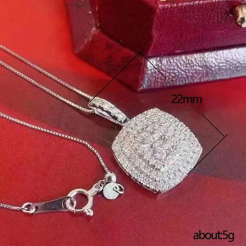 New Fashion Micro Inlay Bright Diamond Necklace for Women Bridal Romantic Wedding Jewelry Daily Casual Accessories