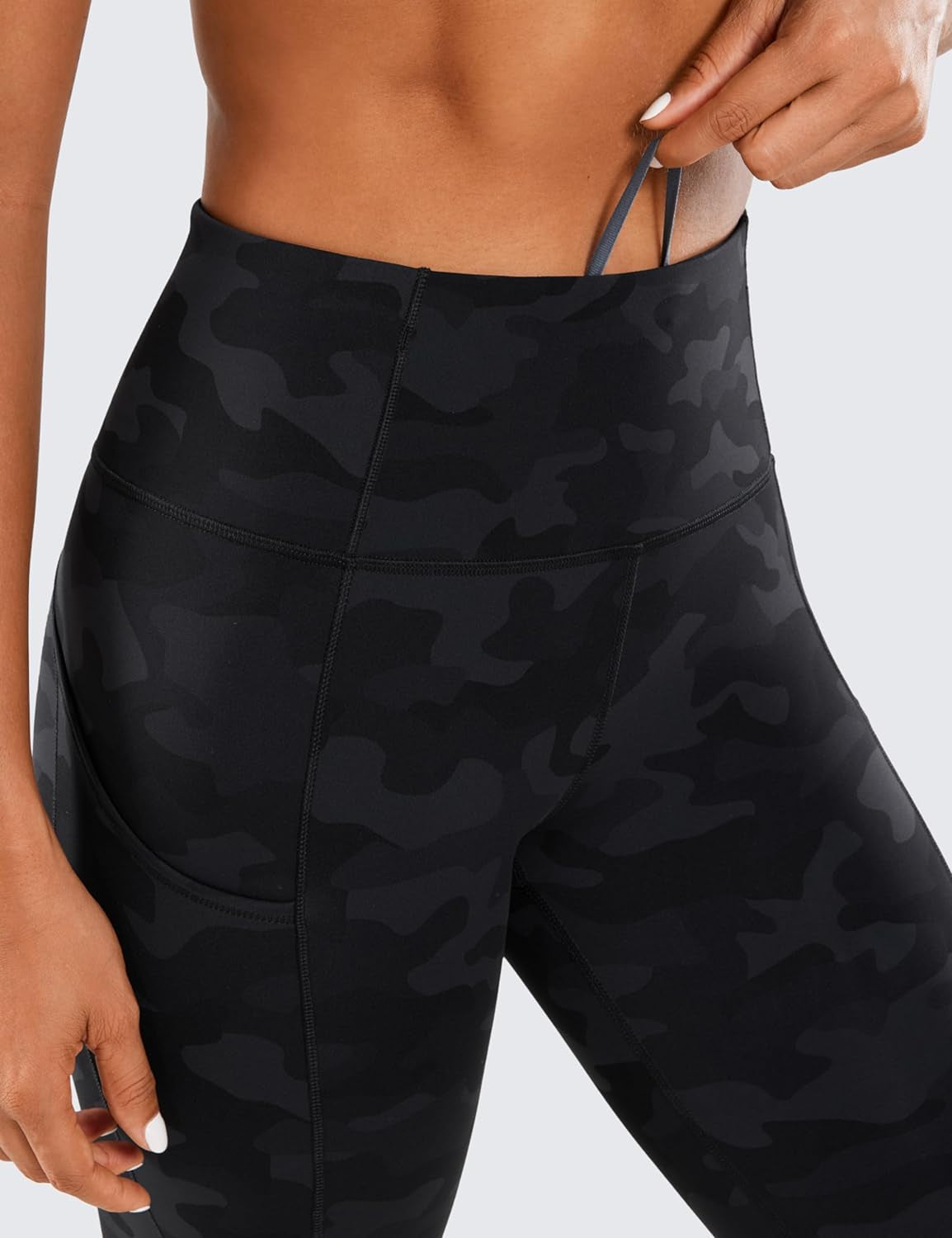 Women'S Naked Feeling Workout Leggings 25 Inches - High Waisted Yoga Pants with Side Pockets Running Tights